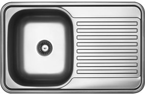 Kuchinox Faro, 1-komorový nerezový drez 780x480x185 mm, hladký povrch, oceľová, LAV-SKH_011T