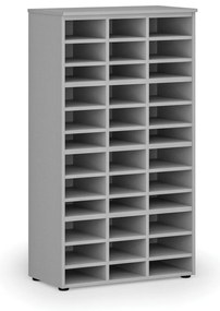 Triediaci regál PRIMO GRAY, 800 x 420 x 1434 mm, 36 priehradok, sivý