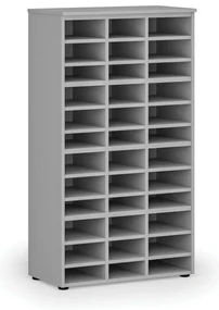 Triediaci regál PRIMO GRAY, 800 x 420 x 1434 mm, 36 priehradok, sivý