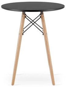 Jedálenský stôl 60 cm čierny/ hnedé nohy