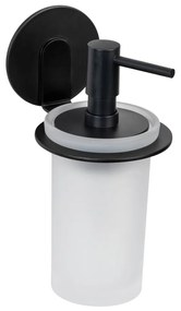 Matne čierny samodržiaci sklenený dávkovač mydla 150 ml Bivio – Wenko