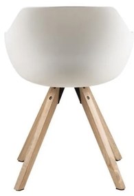 Súprava 2 bielych jedálenských stoličiek s nohami z kaučukového dreva Actona Tina