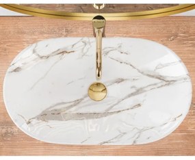 REA-U8597 - Umývadlo na dosku ROYAL 36x62 cm keramika/mramorový dekor