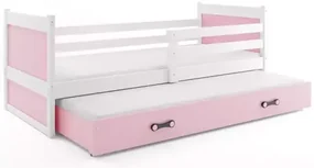 Detská posteľ RICO s prístelkou, biela/ružová