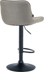Barová stolička Vonore - látka, čierny rám - Sivo hnedá (Taupe)