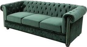 Pohovka Chesterfield zamat zelená