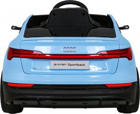 Ramiz Audi E-Tron Sportback pre deti Modrá + Pilot + pohon 4x4 + pomalý štart + rádio MP3 + LED