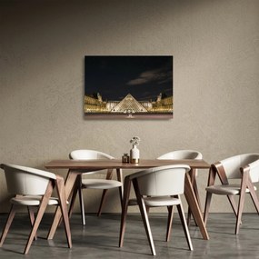 Sklenený obraz - Louvre v noci (70x50 cm)