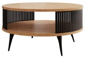 Konferenčný stolík ROENNI 44x75 cm čierna/zlatý dub