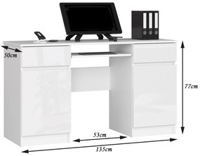 PC stolík Aranandose (biela + lesk biely). Vlastná spoľahlivá doprava až k Vám domov. 1117069