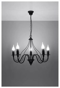 Čierne stropné svietidlo Sollux Floriano 5