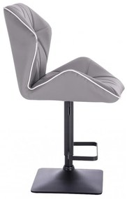 LuxuryForm DESIGN Barová stolička MILANO MAX na čiernej hranatej podstave - šedá