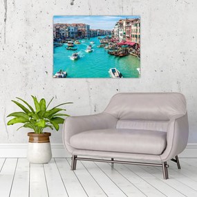 Sklenený obraz - Canal Grande, Benátky, Taliansko (70x50 cm)