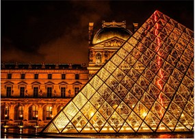 Sklenený obraz Louvre v Paríži (70x50 cm)