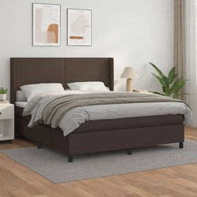 Boxspring posteľ s matracom hnedá 160x200 cm umelá koža 3132390