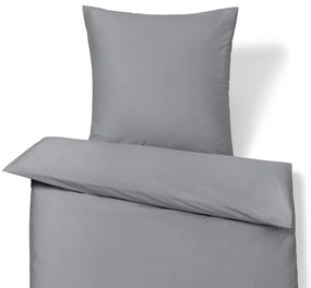 Posteľná bielizeň z bavlny a saténu, sivá, štandardná veľkosť
