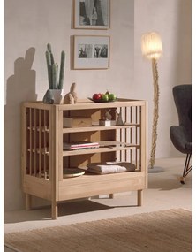 Detská komoda z dubového dreva s prebaľovacím pultom v prírodnej farbe 100x95x55 cm Forrest – Vipack