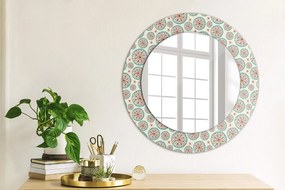 Boho vzor Okrúhle dekoračné zrkadlo na stenu