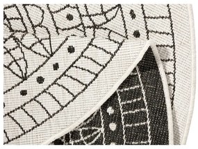 Čierno-krémový vonkajší koberec NORTHRUGS Porto, ⌀ 140 cm
