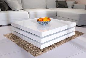 Konferenčný stolík NY – 60 x 60 cm – vysoký lesk biely