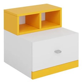 Nočný stolík Port OB17, Farby: biely / žltý