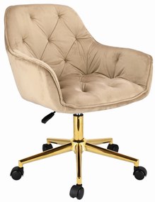 LARGO kancelárska otočná stolička – béžová/zlatá