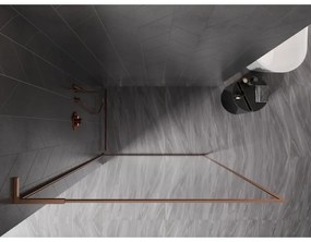 Mexen, Mexen Kioto-F L sprchová stena s rámom 65 x 202 cm, priehľadná 8 mm, brúsená meď - 800-065-174-65-00