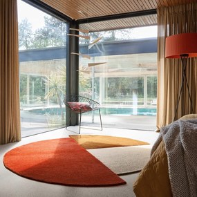 Ručne tkaný vlnený okrúhly koberec v tehlovej farbe ø 200 cm Mia Segment – Flair Rugs