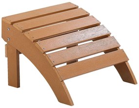 Záhradná stolička s podnožkou farba tíkového dreva ADIRONDACK Beliani