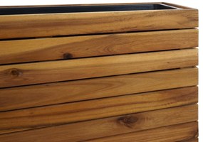 Set 2 kvetináčov HWC-L21, akáciové drevo - hnedá