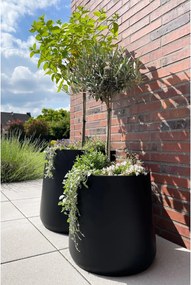 Kvetináč VEKRA, sklolaminát, výška 50 cm, čierna