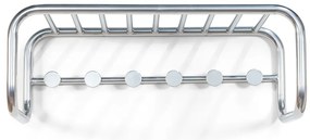 Kovový nástenný vešiak v striebornej farbe s poličkou 72 cm Retro – Spinder Design