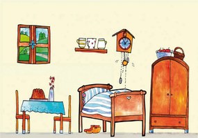 MARIONETINO – Zadná scéna k rozprávke O Červenej Čiapočke (2 motívy)