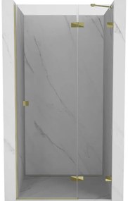 Mexen, Mexen Lunar pravé otočné sprchové dvere 115 cm, transparentné, zlaté - 834-115-000-50-00-P