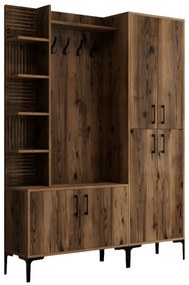 Vešiak s botníkom, policami a skriňou Viyana Walnut