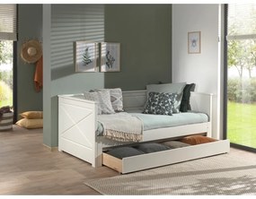 Biela detská posteľ s výsuvným lôžkom 180x200/90x200 cm PINO – Vipack