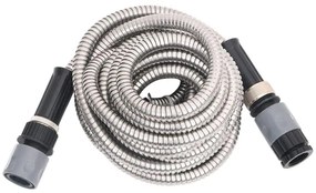 Záhradná hadica s tryskou, strieborná 0,6" 15 m, oceľ