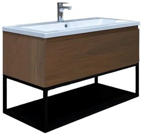 Kúpeľňová skrinka s umývadlom SAT B-Way 99x30x45 cm matný orech BWAY100NUTU, 1 ks