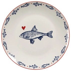 Porcelánový dezertný tanier s rybkami Sun Sea And Fish - Ø 20*2cm