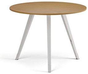 Konferenčný stôl PRIMO ZEN, priemer 100 cm, biela podnož, buk