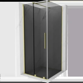 Mexen Velar posuvný sprchový kút 120 x 120 cm, grafit, zlato brúsené - 871-120-120-41-55