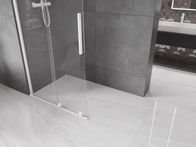 Mexen Velar, posuvné dvere do otvoru typ Walk-In 90 cm, 8mm číre sklo, biela, 871-090-000-03-20