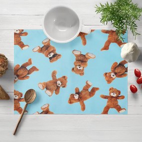 Biante Detské bavlnené prestieranie na stôl Sandra SA-724 Plyšové medvedíky na modrom 35x45 cm