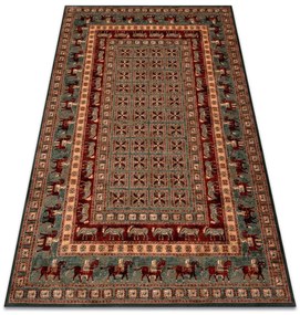 Koberec KASHQAI 4301 401 orientálny / rám, zelený / terakota