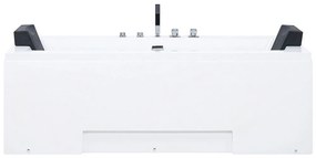 Vírivá vaňa s LED osvetlením 170 x 75 cm biela GALLEY Beliani