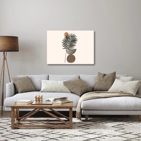 Obraz - Abstrakcia s palmovým listom (70x50 cm)