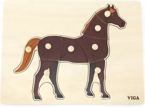 Puzzle na podložke s rúčkami Viga 44607 kôň