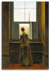 Gario Obraz na plátne Žena pri okne - Caspar David Friedrich, reprodukcia Rozmery: 70 x 100 cm