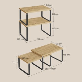 Sada 2 kuchynských poličiek MARZO, dub artisan/čierna