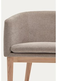 Béžové čalúnené jedálenské kreslo s podrúčkami Harlan – Kave Home